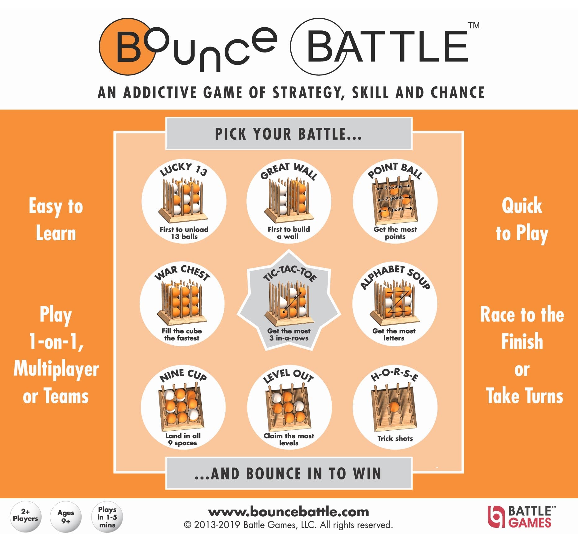 Bounce Battle Wood Edition Game Set: An Addictive Game of Strategy, Skill & Chance